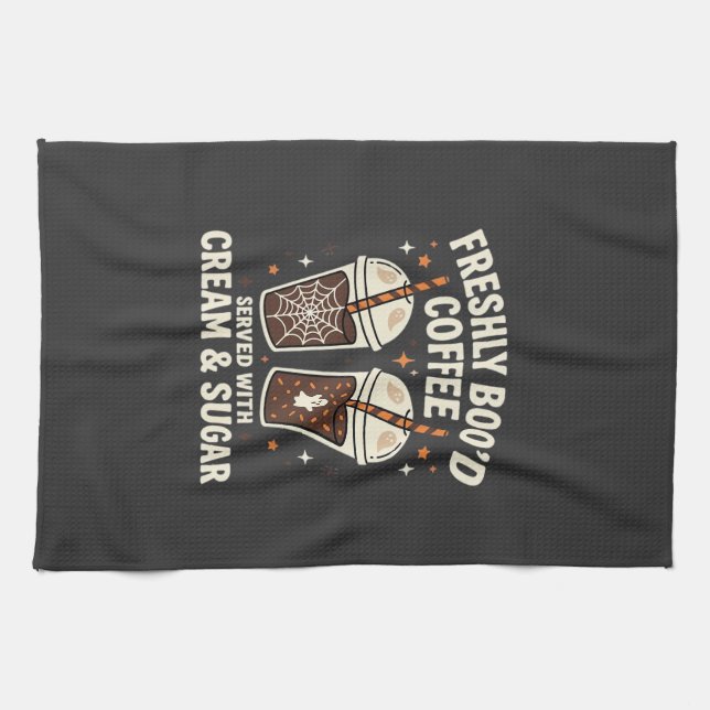 Freshly Bood Halloween Coffee Tea Towel (Horizontal)