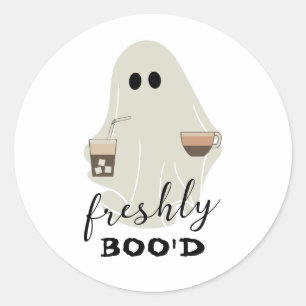 Freshly Boo'd   Halloween Cute Ghost Classic Round Sticker