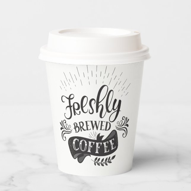 Freshly Brewed Coffee  Paper Cups (Front)