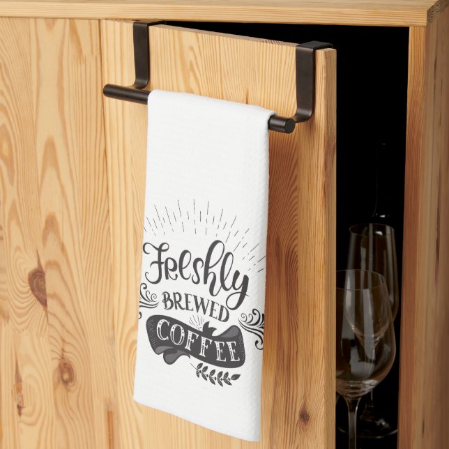 Freshly Brewed Coffee Tea Towel (Thirds Fold)