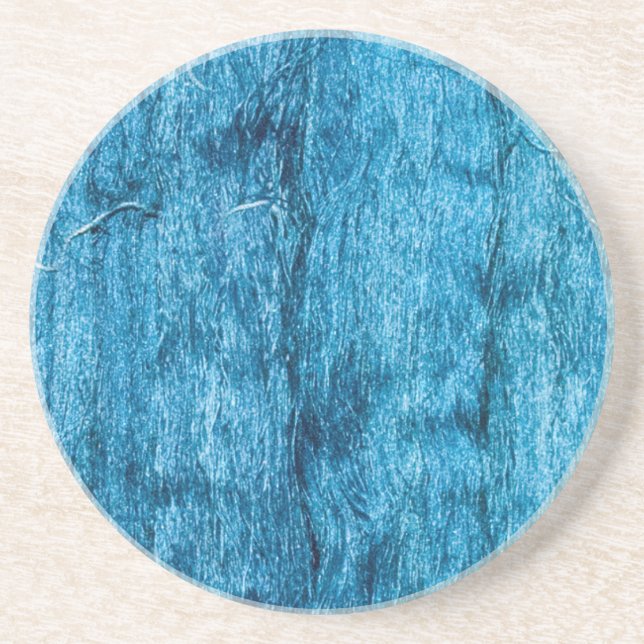 Freshly Dyed Blue Handmade Thai Silk Coaster (Front)