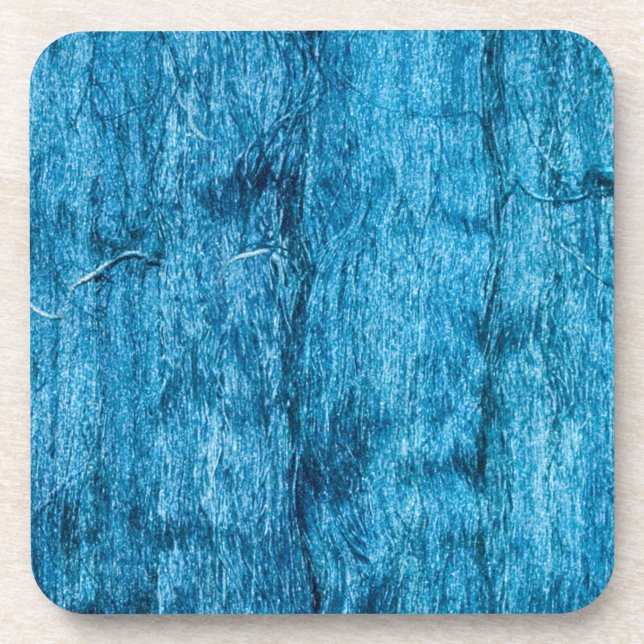 Freshly Dyed Blue Handmade Thai Silk Coaster (Front)