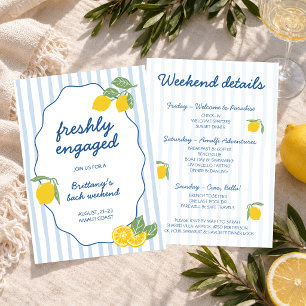Freshly Engaged Amalfi Coast Lemon Bachelorette Invitation