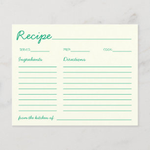 Freshly Engaged Green Recipe for the Bride Card