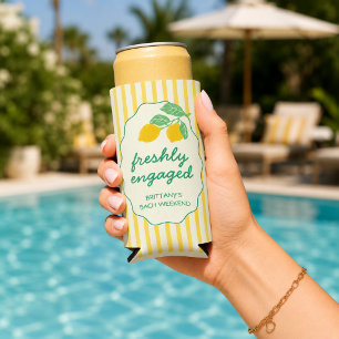 Freshly Engaged Lemon Citrus Bachelorette Seltzer Can Cooler