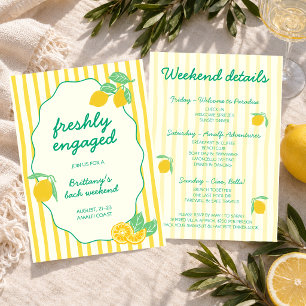 Freshly Engaged Lemon Italian Bachelorette Weekend Invitation