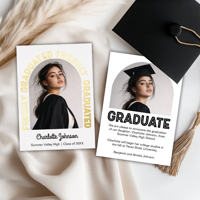 Freshly Graduated Inline Graduation Announcement (Creator Uploaded)