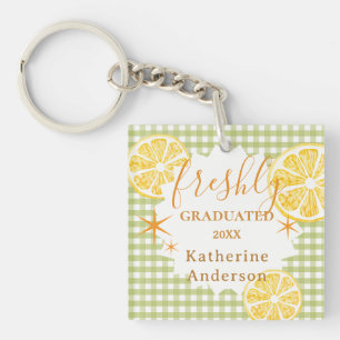 Freshly Graduated Lemon Gingaham Key Ring