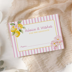Freshly Graduated Lemon Graduation Advice Wishes Enclosure Card