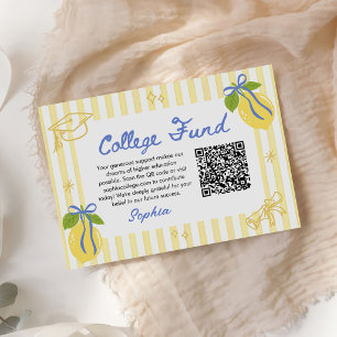 Freshly Graduated Lemon Graduation College Fund Enclosure Card