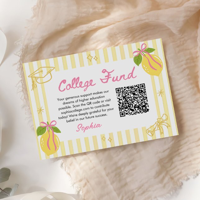 Freshly Graduated Lemon Graduation College Fund Enclosure Card (Creator Uploaded)