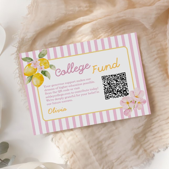 Freshly Graduated Lemon Graduation College Fund Enclosure Card (Creator Uploaded)
