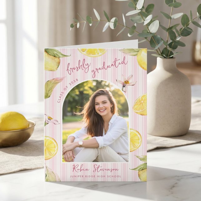 Freshly Graduated Lemon Graduation Party Invitation (Creator Uploaded)
