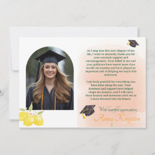 Freshly Graduated Lemon Graduation Thank You Card