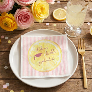 Freshly Graduated Lemon Pink Napkin