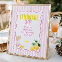 Freshly Graduated Lemon Pink Stripes Lemonade Bar
