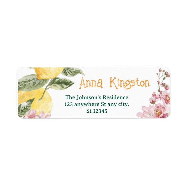 Freshly Graduated lemon Return Address Labels (Front)