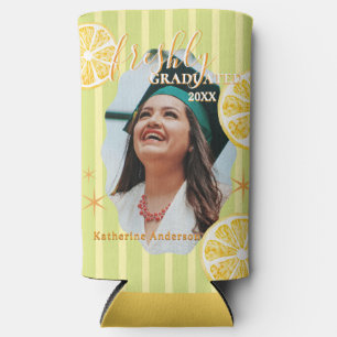 Freshly Graduated Lemon Stripes Seltzer Can Cooler