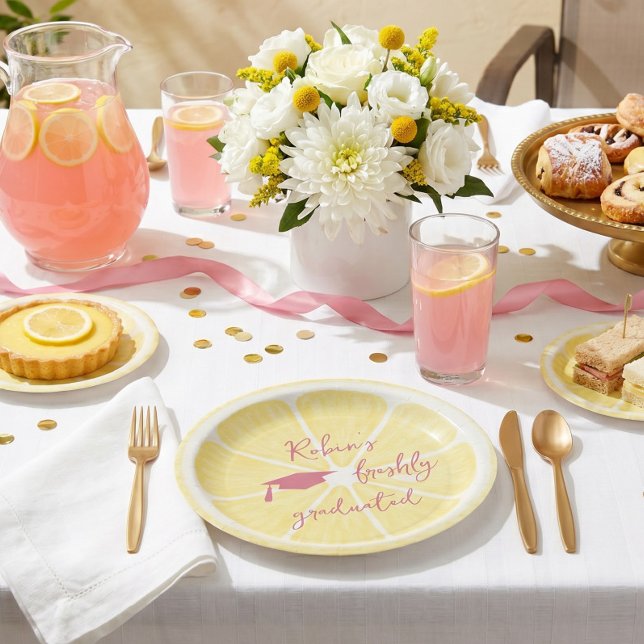 Freshly Graduated Personalised Lemon Paper Plate (Creator Uploaded)