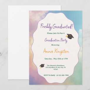 Freshly Graduated Printable Graduation Invitation