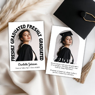 Freshly Graduated Retro Graduation Announcement