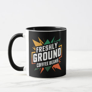 Freshly ground coffee beans  mug