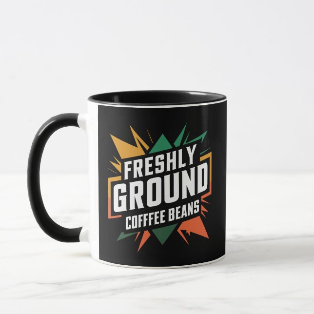 Freshly ground coffee beans  mug (Left)
