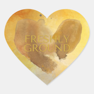 Freshly ground with a heart of gold sticker