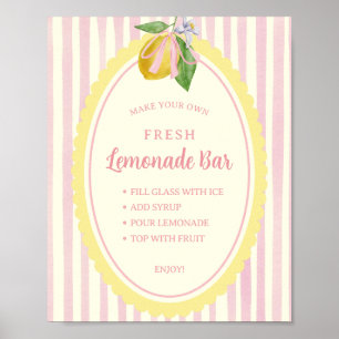 Freshly Lemonade Bar Menu Poster