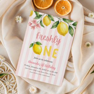 Freshly One Lemonade First Birthday Farmers Market Invitation
