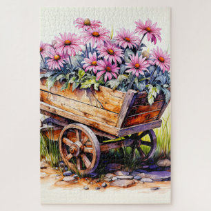 Freshly Picked Aster Flower Illustration Jigsaw Puzzle
