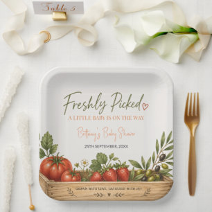 Freshly Picked Farmers Market Baby Shower Paper Plate