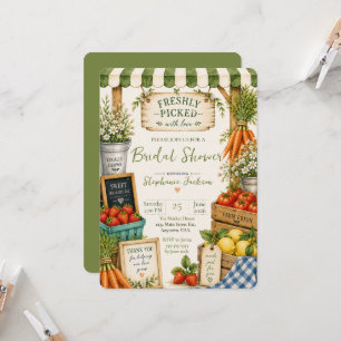Freshly Picked Farmers Market Bridal Shower Invitation