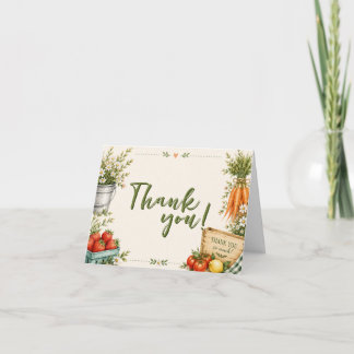Freshly Picked Farmers Market Bridal Shower Thank  You Card