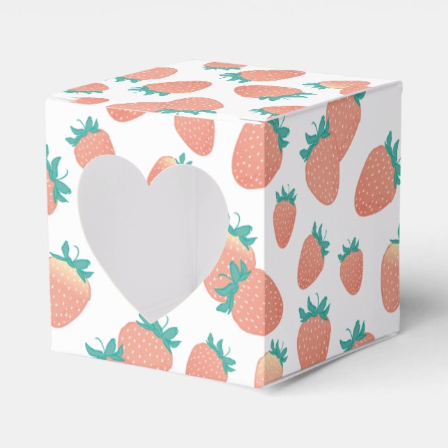 Freshly Picked Strawberries Favour Box (Front Side)