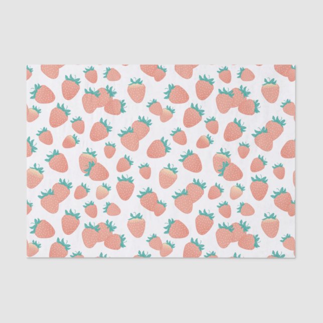 Freshly Picked Strawberries Tissue Paper (Front)