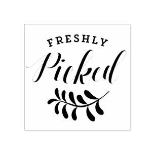 Freshly Picked Typography   Fresh Produce Rubber Stamp