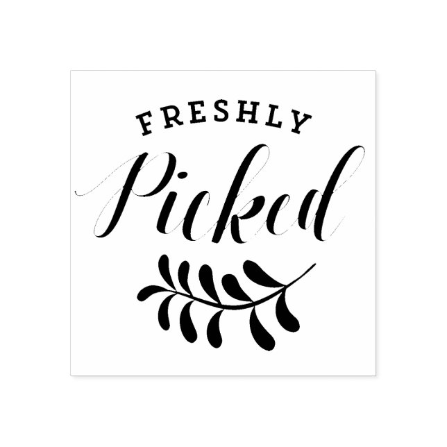 Freshly Picked Typography | Fresh Produce Rubber Stamp (Imprint)