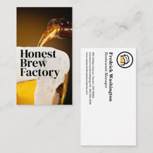 Freshly Poured Glass of Beer   Brewery Business Card
