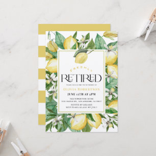 Freshly Retired Watercolor Lemon Retirement Invitation