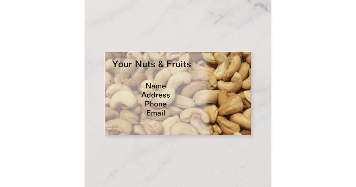 Freshly Roasted Cashew Nuts Business Card Zazzle