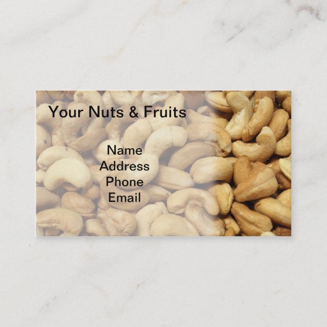 Freshly Roasted Cashew Nuts Business Card (Front)