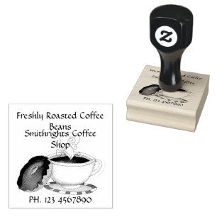 Freshly Roasted Coffee Beans 2x2 Rubber Stamp