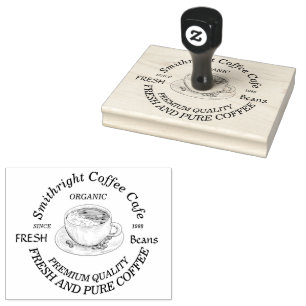 Freshly Roasted Coffee Cup Rubber Stamp