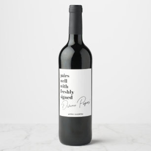 Freshly Signed Divorce Papers Wine Label