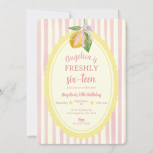 Freshly Sixteen Lemon Sweet 16 Birthday Party Invitation
