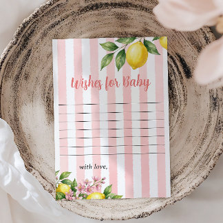 Freshly Squeezed Bow Lemon Baby Shower Wishes Card