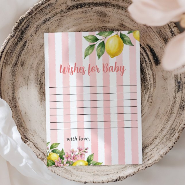 Freshly Squeezed Bow Lemon Baby Shower Wishes Card (Creator Uploaded)