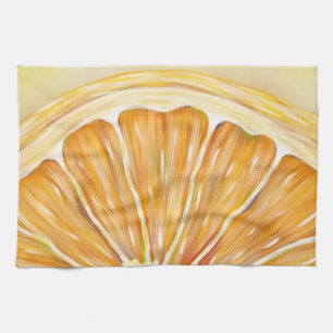 "Freshly squeezed" orange slice kitchen towel
