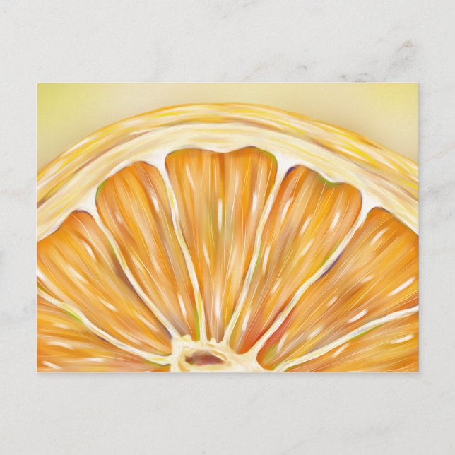 "Freshly squeezed" orange slice postcard (Front)